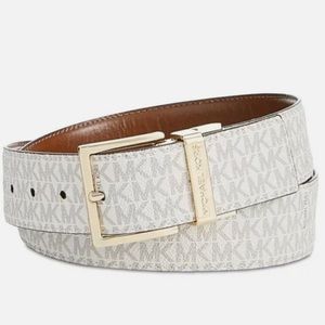 Michael Kors Square Gold Buckle Signature Belt